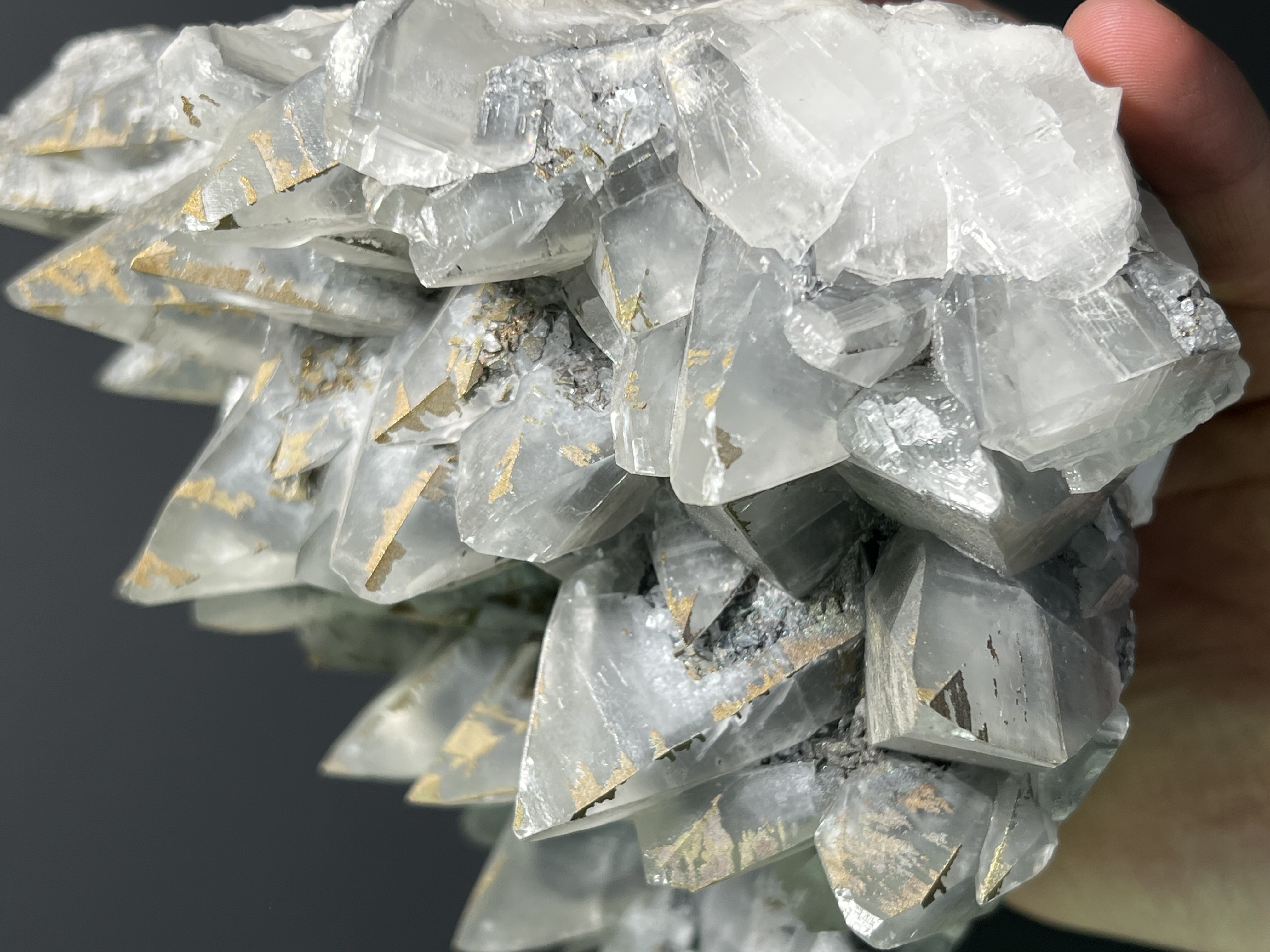 Large Size, Pyrite With Gray Crystal Calcite - Turkey