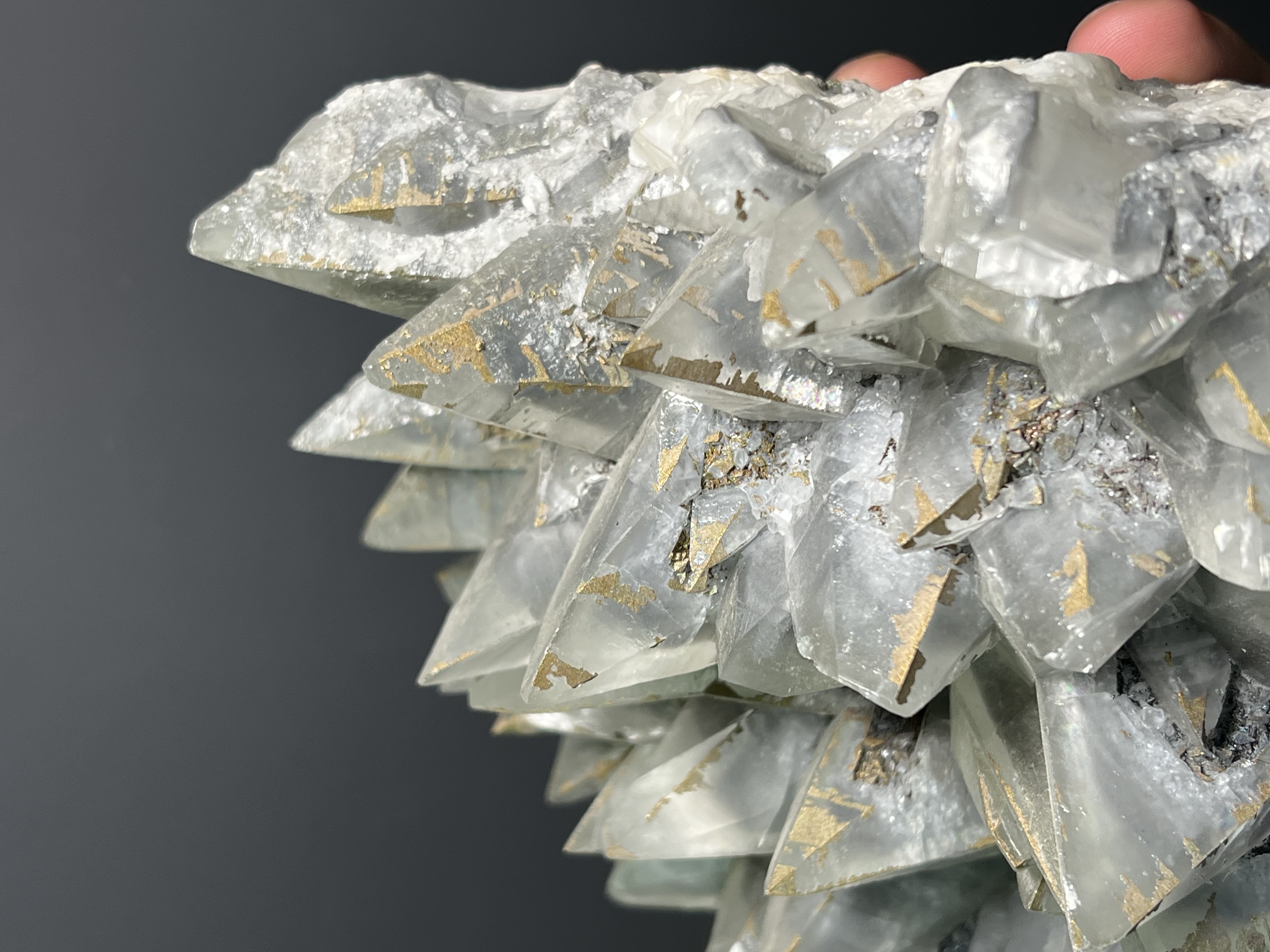 Large Size, Pyrite With Gray Crystal Calcite - Turkey