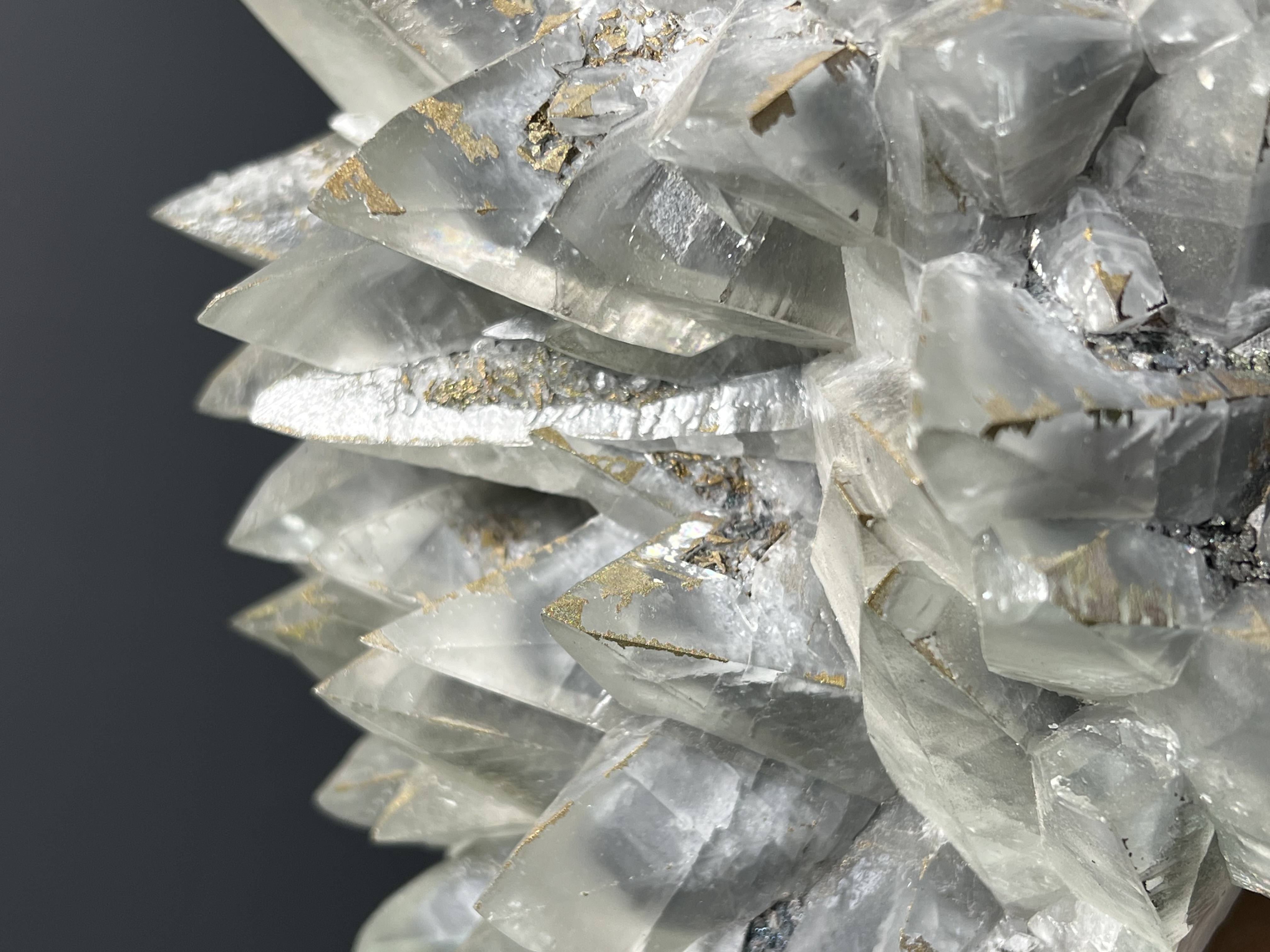 Large Size, Pyrite With Gray Crystal Calcite - Turkey